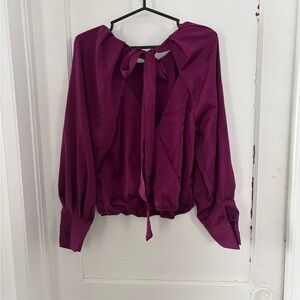 ✨ 3/$30 ✨ Magenta Tie-Back Blouse – Approx. Size Small
